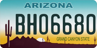 AZ license plate BHO6680