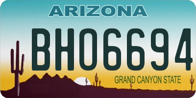 AZ license plate BHO6694
