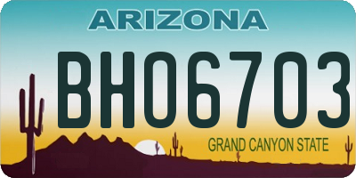 AZ license plate BHO6703