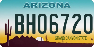 AZ license plate BHO6720