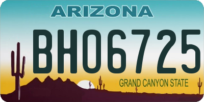 AZ license plate BHO6725