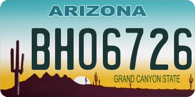AZ license plate BHO6726