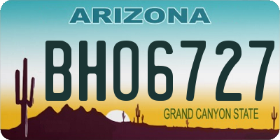 AZ license plate BHO6727
