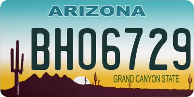 AZ license plate BHO6729