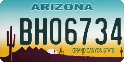 AZ license plate BHO6734