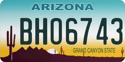 AZ license plate BHO6743