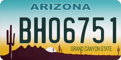 AZ license plate BHO6751