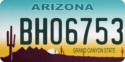 AZ license plate BHO6753
