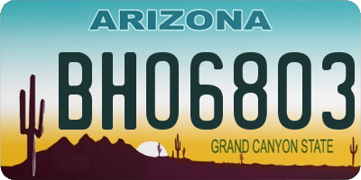 AZ license plate BHO6803