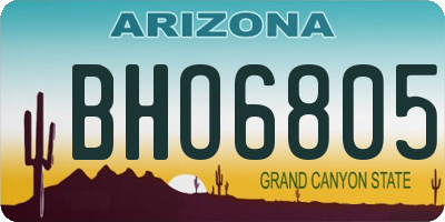 AZ license plate BHO6805