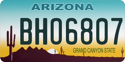 AZ license plate BHO6807