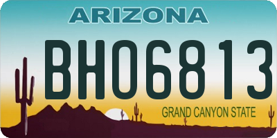 AZ license plate BHO6813