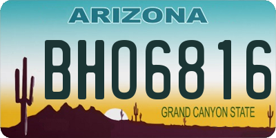 AZ license plate BHO6816