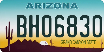 AZ license plate BHO6830