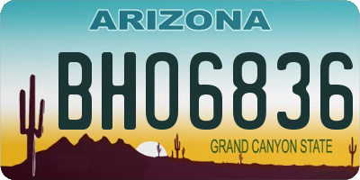 AZ license plate BHO6836