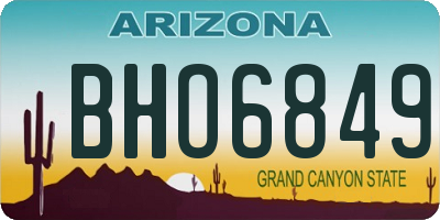 AZ license plate BHO6849