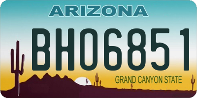AZ license plate BHO6851