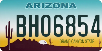 AZ license plate BHO6854