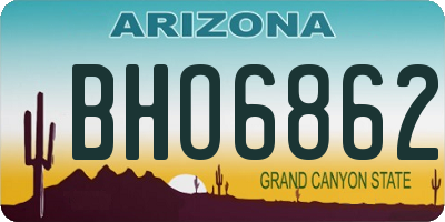 AZ license plate BHO6862