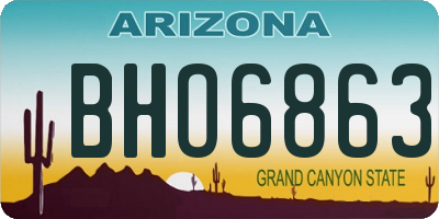 AZ license plate BHO6863