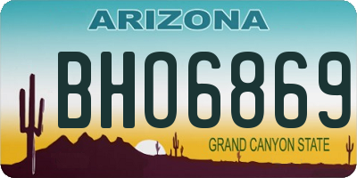 AZ license plate BHO6869