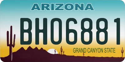 AZ license plate BHO6881