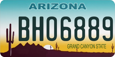 AZ license plate BHO6889