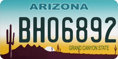 AZ license plate BHO6892