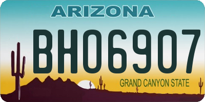 AZ license plate BHO6907
