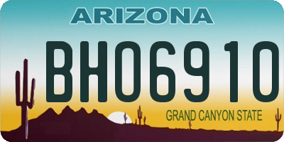 AZ license plate BHO6910