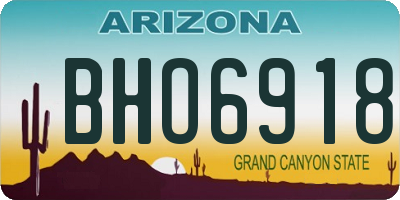 AZ license plate BHO6918