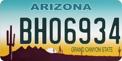 AZ license plate BHO6934