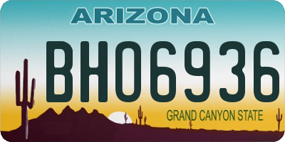 AZ license plate BHO6936