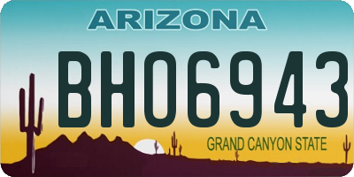 AZ license plate BHO6943