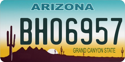 AZ license plate BHO6957