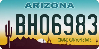 AZ license plate BHO6983