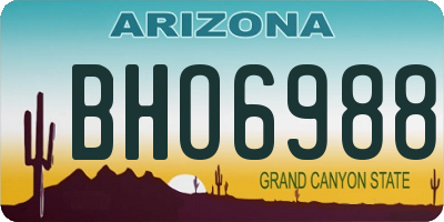 AZ license plate BHO6988