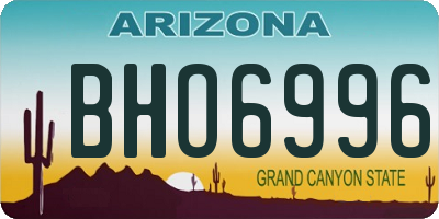 AZ license plate BHO6996