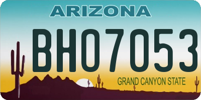 AZ license plate BHO7053