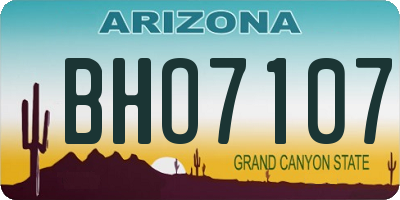 AZ license plate BHO7107