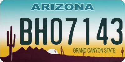 AZ license plate BHO7143