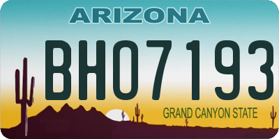 AZ license plate BHO7193