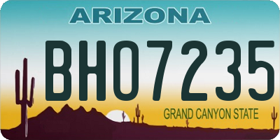 AZ license plate BHO7235