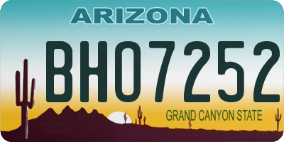 AZ license plate BHO7252