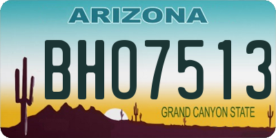AZ license plate BHO7513