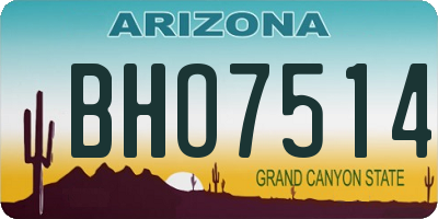 AZ license plate BHO7514