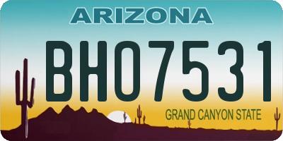 AZ license plate BHO7531