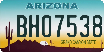 AZ license plate BHO7538
