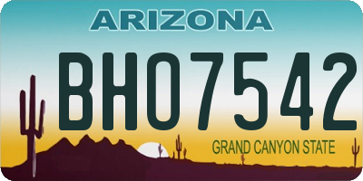 AZ license plate BHO7542