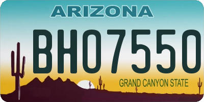 AZ license plate BHO7550